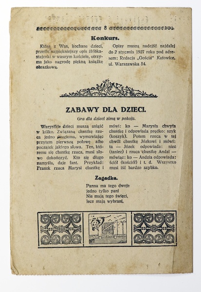 Pierwszy numer "Małego Gościa"