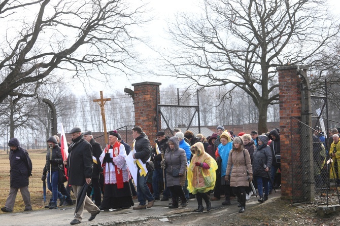 Droga Krzyżowa w intencji trzeźwości w byłym KL Birkenau 2017