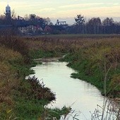 Prosna w okolicach Zdziechowic w powiecie oleskim. Bieg rzeki przez z górą 600 lat wytyczał tu granicę.