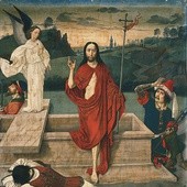 Dirk Bouts starszy "Zmartwychwstanie", tempera na płótnie, ok. 1455 r. Muzeum Norton Simon, Pasadena.