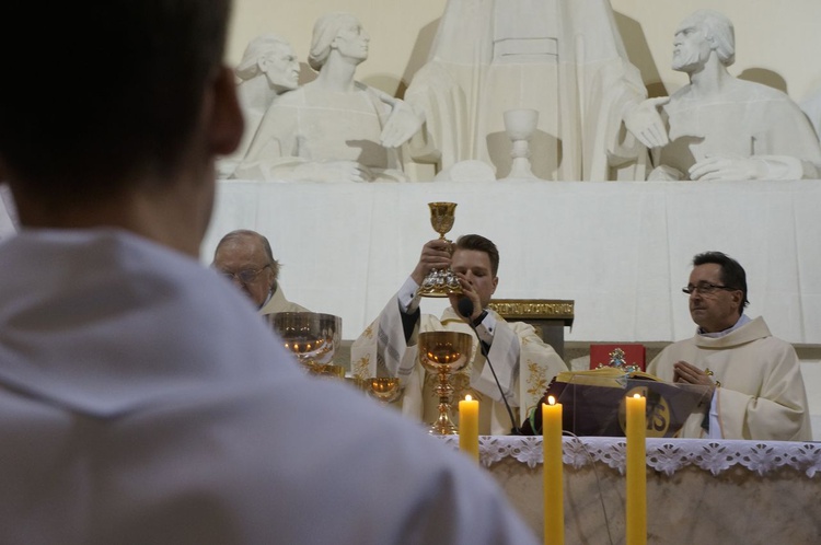 Liturgia Wielkiego Czwartku w parafii NSPJ w Nowym Targu