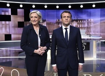 W ostatnim dniu kampanii Le Pen i Macron odwiedzili katedry