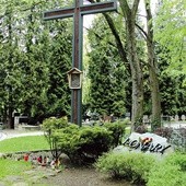 ▲	Zrobiony z podkładów kolejowych Krzyż Ponarski, postawiony w 1997 r. na Cmentarzu Wojskowym na Powązkach, upamiętnia ludobójstwo.