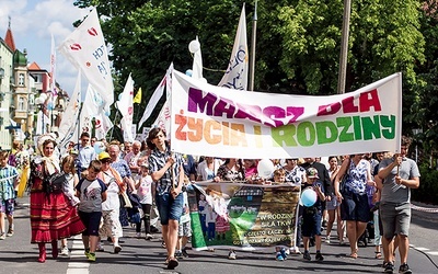 ▲	Tegoroczny Marsz dla Życia i Rodziny odbył się pod hasłem „Czas na rodzinę”.