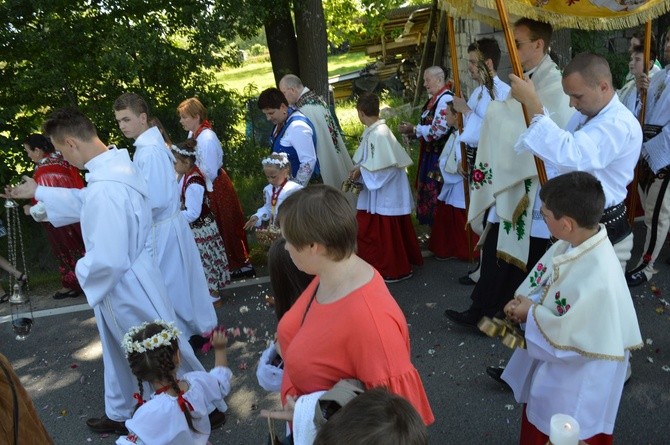 Procesja z widokiem na Tatry w Miętustwie