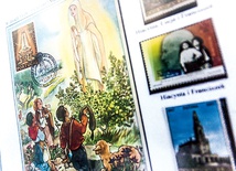 Znaczki pocztowe przedstawiające objawienia w Fatimie to główny pretekst do stworzenia ekspozycji.