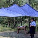 Obóz harcerek w lesie Kuźni Raciborskiej