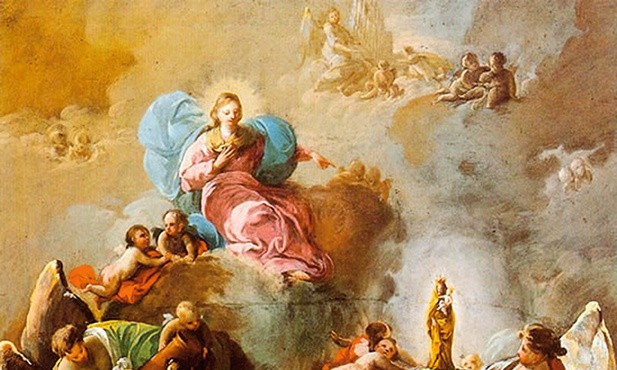Francisco de Goya y Lucientes "Matka Boża objawia się św. Jakubowi i jego uczniom w Saragossie" olej na płótnie, 1768–1769, kolekcja prywatna