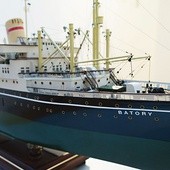 Model transatlantyku „Batory” ze zbiorów Muzeum Miasta Gdyni.