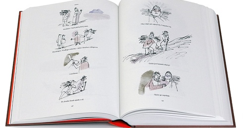 „Bazgrołowate” rysunki Blocha są zaskoczeniem przy pierwszym otwarciu książki.