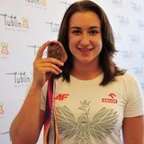 Malwina Kopron zaprezentowała medal Mistrzstw Świata w Lublinie