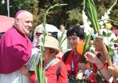 Powitanie 26. Pielgrzymki Diecezji Bielsko-Żywieckiej - grupy hałcnowskie - na Jasnej Górze - 2017