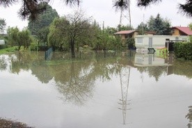 Woda zalewa ogródki działkowe w Czechowicach-Dziedzicach
