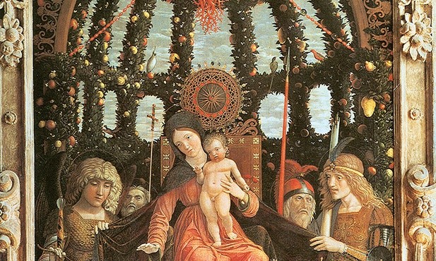 Andrea Mantegna "Matka Boża Zwycięska", tempera na płótnie, 1496, Luwr, Paryż