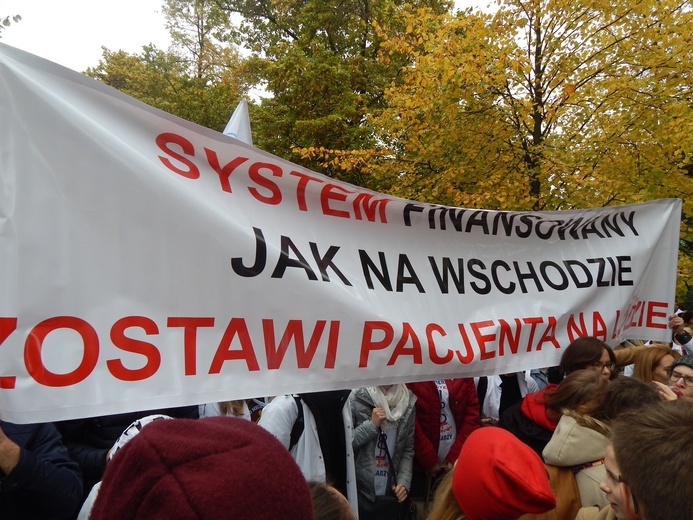 Protest lekarzy rezydentów w Warszawie