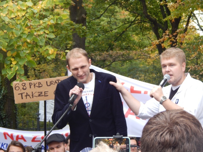 Protest lekarzy rezydentów w Warszawie