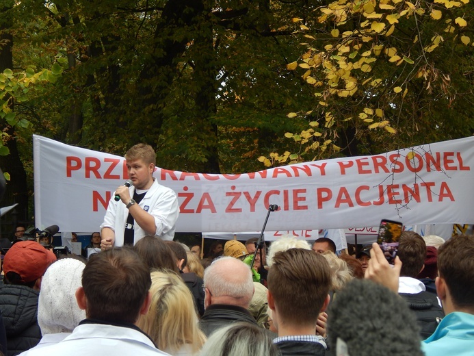 Protest lekarzy rezydentów w Warszawie