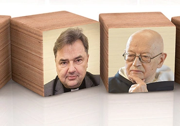 Od lewej: ks. prof. Dariusz Kowalczyk SJ, ks. prof. Paweł Bortkiewicz, o. prof. Andrzej Kłoczowski OP, ks. prof. Alfred Wierzbicki.