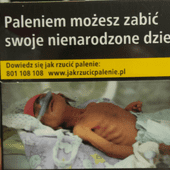 Przesłanie pro life na opakowaniach papierosów