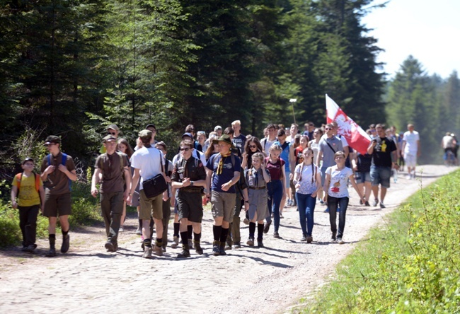 Maj. Piesza wędrówka Katolickiego Stowarzyszenia Młodzieży z Suchedniowa na Wykus