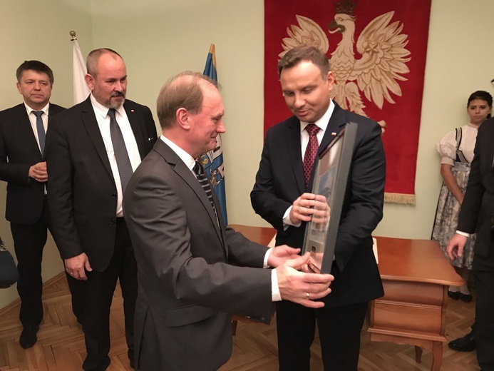 Prezydent Andrzej Duda w skoczowskim Ratuszu