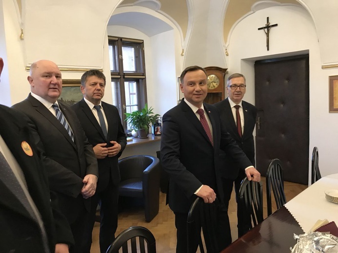 Prezydent Andrzej Duda w skoczowskim Ratuszu