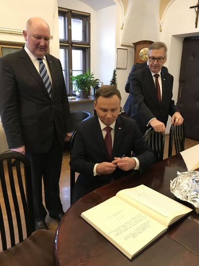 Prezydent Andrzej Duda w skoczowskim Ratuszu