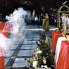 Podczas liturgii polowej Mszy św. na stokach Cytadeli Warszawskiej, z okazji rocznicy śmierci Romualda Traugutta i jego towarzyszy.
