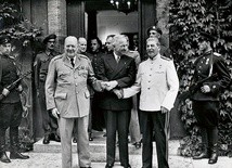 Winston Churchill, Harry Truman i Józef Stalin podczas konferencji w Poczdamie, 23 lipca 1945.