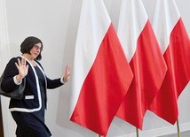 Ambasador Izraela Anna Azari po spotkaniu z marszałkiem Senatu Stanisławem Karczewskim w sprawie nowelizacji ustawy o IPN.
