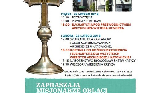 Peregrynacja relikwii Krzyża Świętego, Katowice, 23-25 lutego