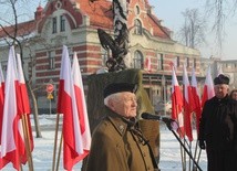 Pod pomnikiem żołnierzy NSZ w Żywcu