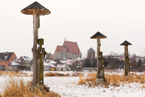 Widok na miasto od strony wiślickiej kalwarii polskich świętych  i błogosławionych.