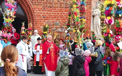 Wszystkie konkursowe palmy wzięły również udział w procesji przed Mszą Świętą.