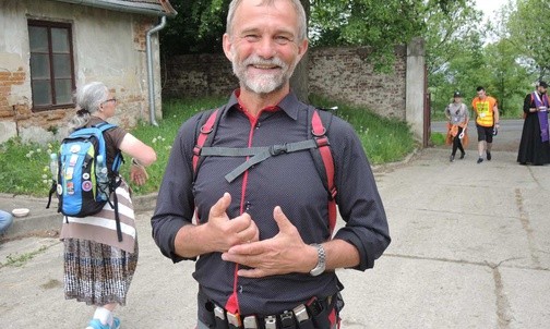 Jubilat Stanisław Machej na postoju w Polance Hallera - w dniu swoich urodzin