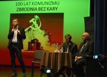 W debacie o komunizmie wzięli udział (od lewej): Grzegorz Górny, Marek Wierzbicki i Marian Piłka