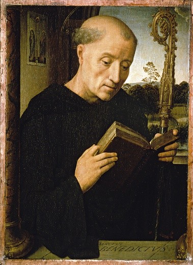 Hans Memling,  „Św. Benedykt”, 1494, Galeria Uffizich, Florencja.