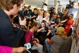 Straż Marszałkowska uniemożliwiła protestującym wywieszenie transparentu