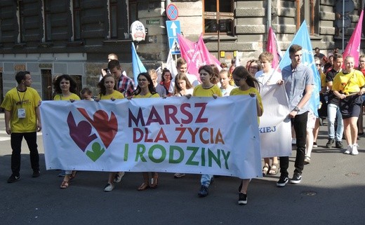 5. Marsz dla Życia i Rodziny w Bielsku-Białej 2018 - na trasie