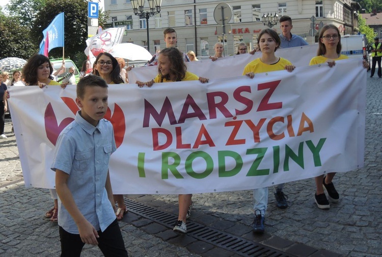 5. Marsz dla Życia i Rodziny w Bielsku-Białej 2018 - na trasie