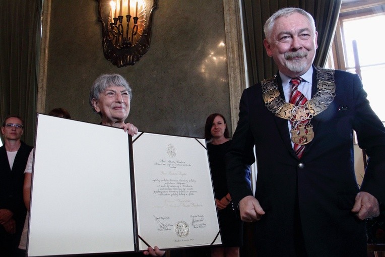 Honorowi Obywatele Krakowa - Biserka Rajčić i prof. Janusz Skalski