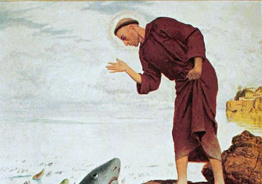 Arnold Böcklin "Św. Antoni wygłaszający kazanie do ryb"; olej na płótnie, 1892 r. Kunsthaus, Zurych