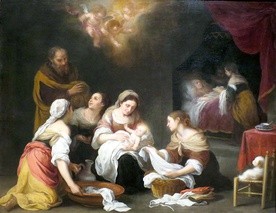 Bartolomé Esteban Murillo "Narodziny św. Jana Chrzciciela", olej na płótnie, ok. 1655 r. Muzeum Nortona Simona Pasadena