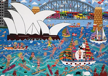 „The Sydney Breeze” autorstwa Marie Jonsson Harrison można zobaczyć w Katowicach w ramach Art Naïf.