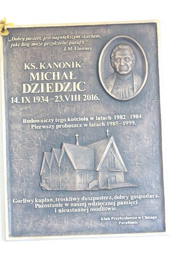 Przybysławice - tablica ks. Michała Dziedzica