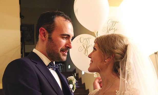 Martyna i Emanuele w dniu ślubu.