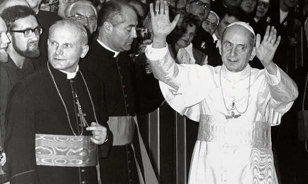 Kard. Karol Wojtyła i Paweł VI w Rzymie podczas beatyfikacji o. Maksymiliana Kolbego.
