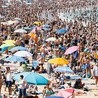 W Kraju Basków zanotowano rekordowe temperatury, dochodzące do 48 stopni C. 
6.07.2018 Plaża w San Sebastián Hiszpania