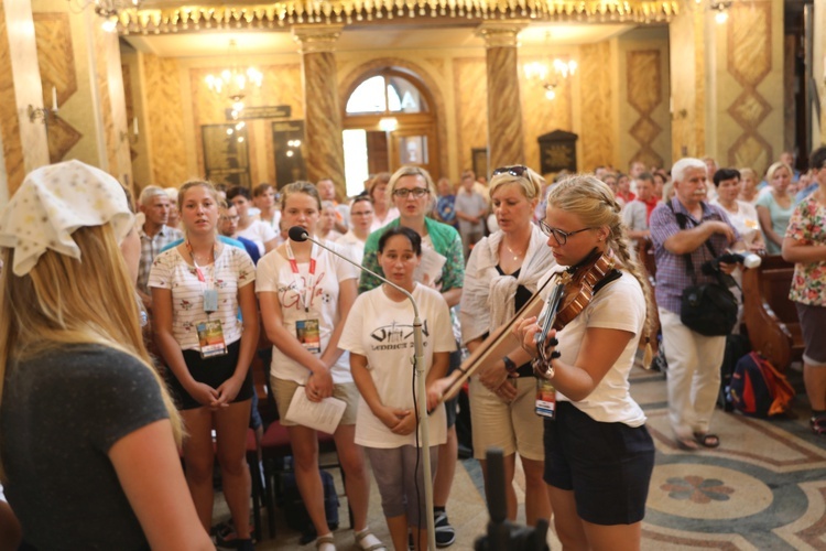 Powitanie pielgrzymów z Oświęcimia na Górce w Gołonogu - 2018