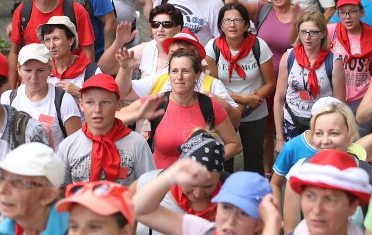 Powitanie pielgrzymów z Oświęcimia na Górce w Gołonogu - 2018